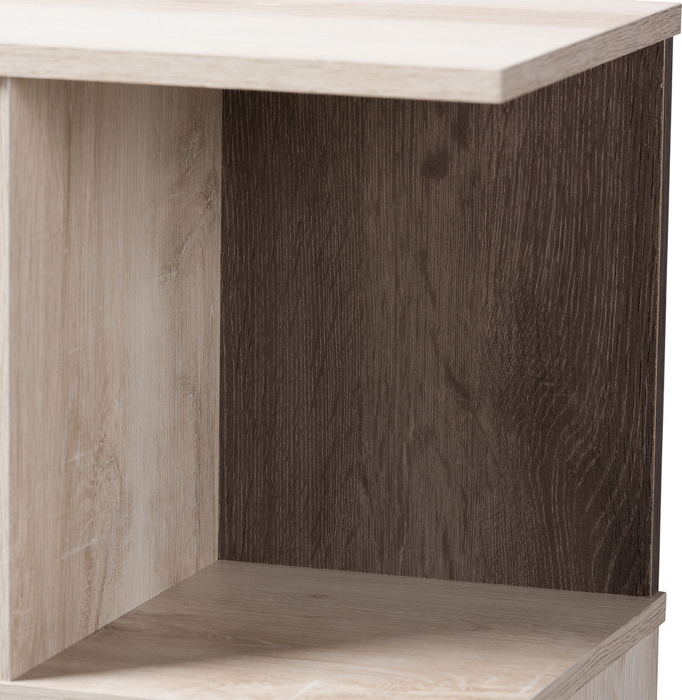 Teagan Modern and Contemporary Oak Finished Display Bookcase