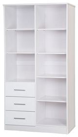 100% Solid Wood Metro 2-Door Wardrobe/Armoire, White-Raised Panel
