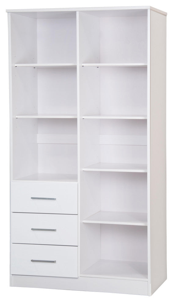 100% Solid Wood Metro 2-Door Wardrobe/Armoire, White-Raised Panel