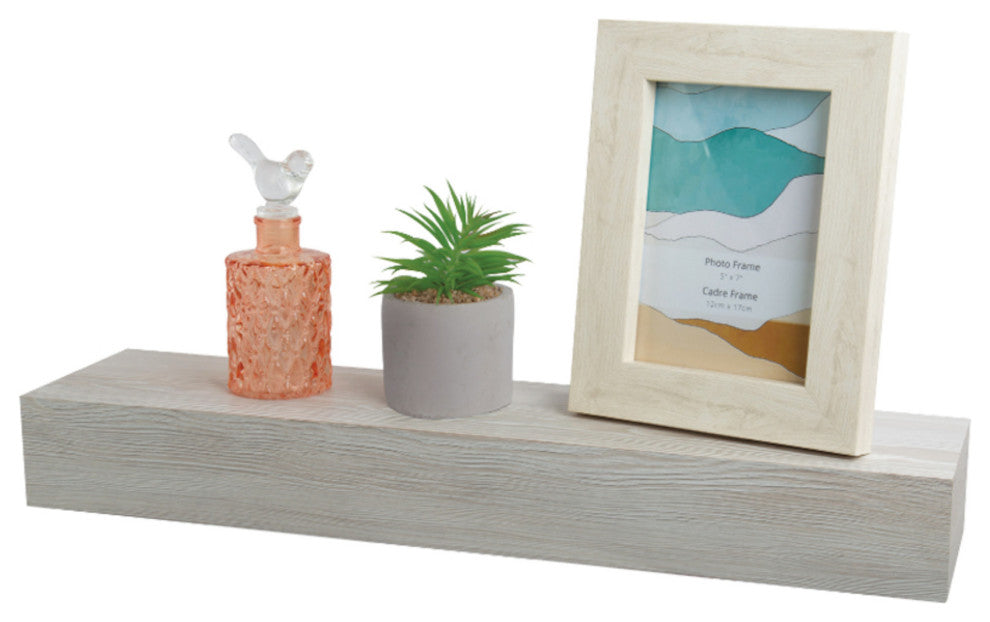 Chunky Floating Wall Shelf, 21.85"L, Weathered Grey