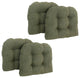19" U-Shaped Micro Suede Tufted Dining Chair Cushions, Set of 4, Sage