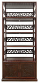 Consigned 20th Century Chinese Hand Carved Rosewood Book Shelf/Display Cabinet