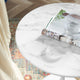Sofa Side Table, Round, White, Artificial Marble, Metal, Modern, Hospitality