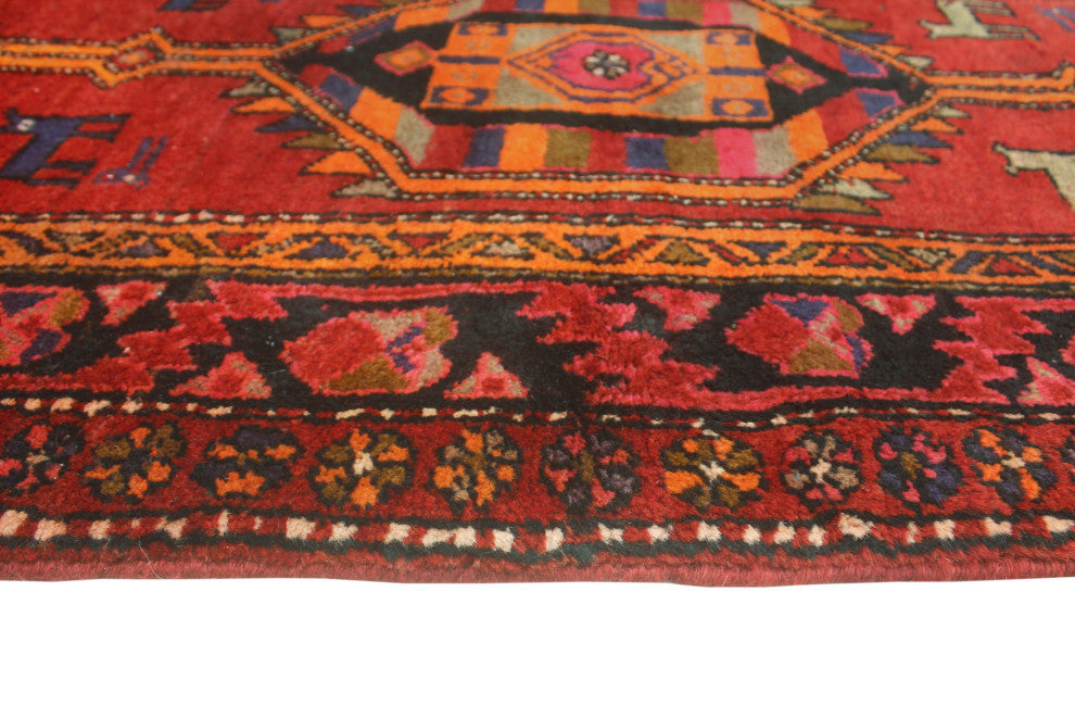 Fine Vintage Distressed Fannie Red/Orange Runner, 3'1x11'3