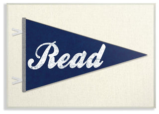 Stupell Ind. Read Pennant Fabric Collage Blue Wall Plaque, 10"x15"