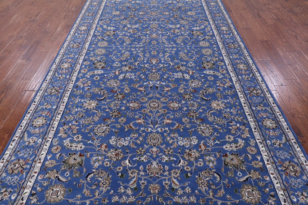 7' 0" X 13' 11" Hand-Knotted Persian Nain Wool & Silk Rug - Q13153