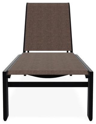 Kendall Sling Stackable Outdoor Chaise Lounge, Mocha/Black