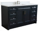 61" Single Vanity, Dark Gray Finish With Engineered Stone Top, Rectangle Sink