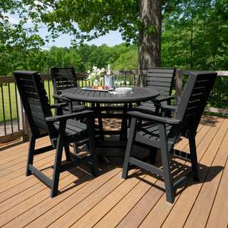 Weatherly 5-Piece Round Dining Set, Black