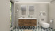 Belli 60" Double Sink Wall Mount Vanity Set, Rosewood, Glossy White Top