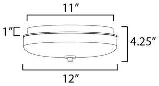 ET2 E24660-138 Voto 12"W Flush Mount Drum Ceiling Fixture - Gunmetal