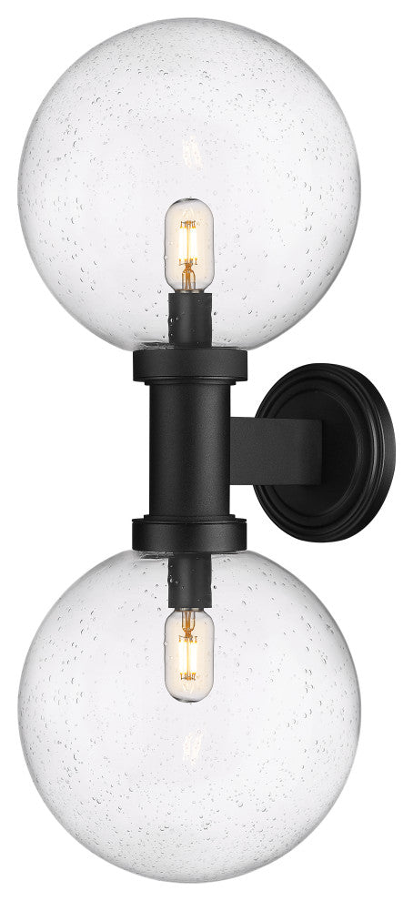 Laurent 2 Light Outdoor Wall Sconce Lighting, Black