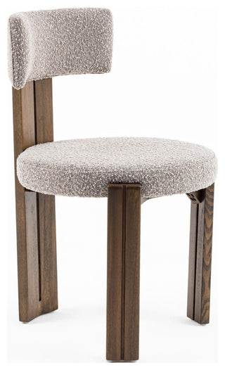 Modrest Sheridan Mid-Century Grey Fabric, Walnut Dining Chair