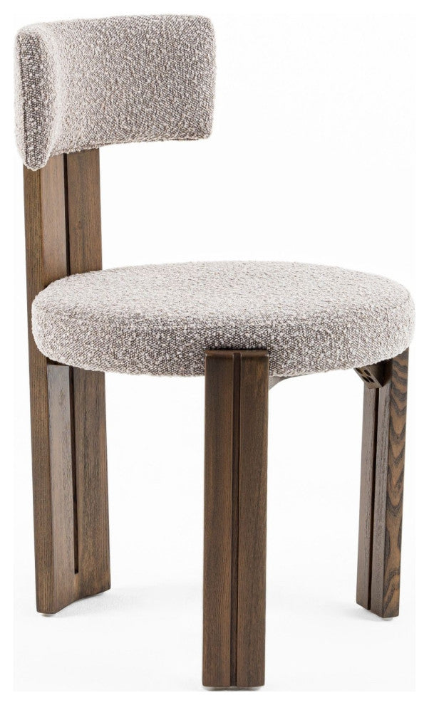 Modrest Sheridan Mid-Century Grey Fabric, Walnut Dining Chair