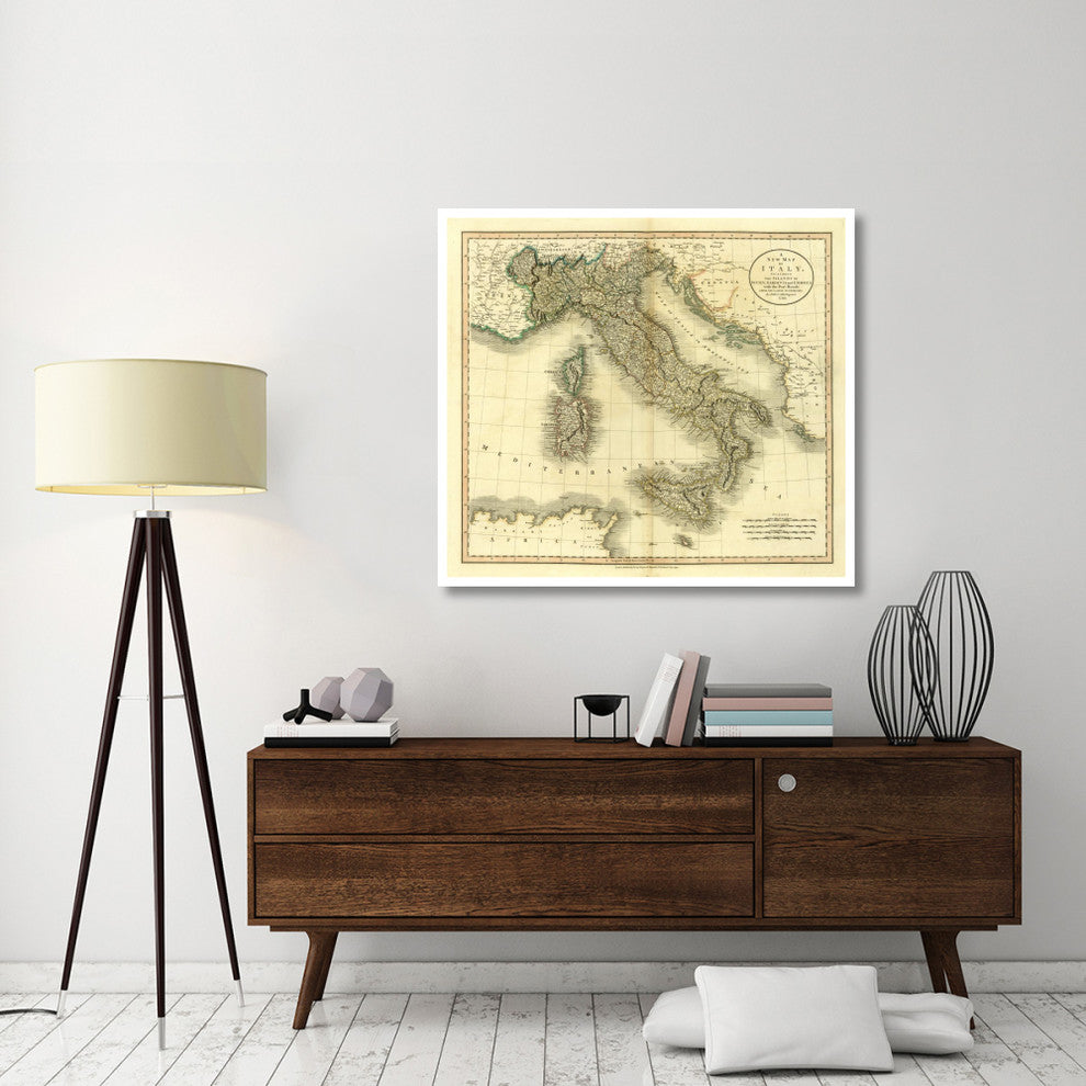 "Italy, 1799" Digital Paper Print by John Cary, 46"x42"