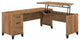Somerset 3 Position Sit to Stand L Shaped Desk in Fresh Walnut - Engineered Wood