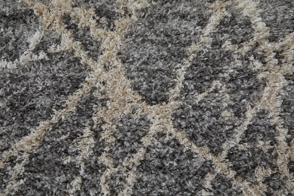 Weave & Wander Caide Contemporary Gray/Cream Rug, 9'x12'