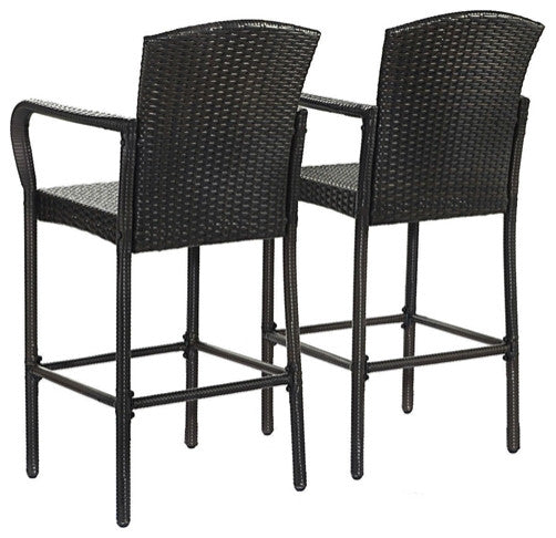 Durable Brown Rattan Barstool Chairs