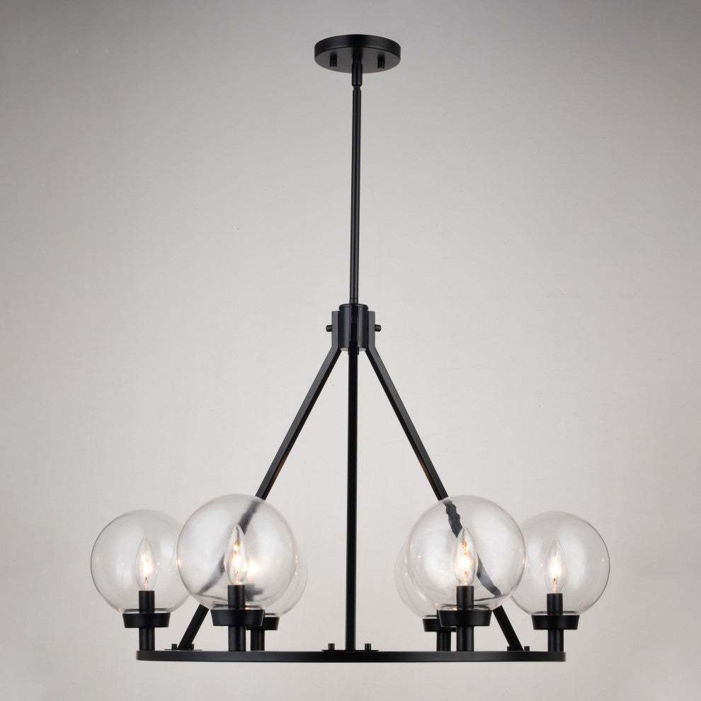 Lander 28" 6 Light Chandelier Matte Black