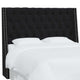 Tufted Sloped Wingback Headboard, Nail Trim, Zuma Caviar, Twin