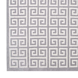 White and Light Gray Freydis Greek Key 8x10 Area Rug