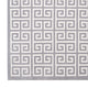 White and Light Gray Freydis Greek Key 8x10 Area Rug