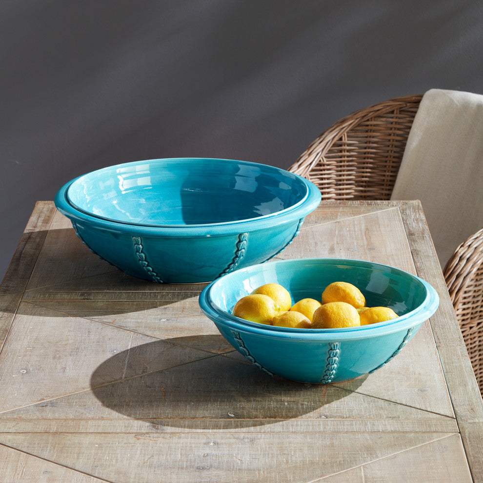 Positano Blue Shallow Decorative Bowl