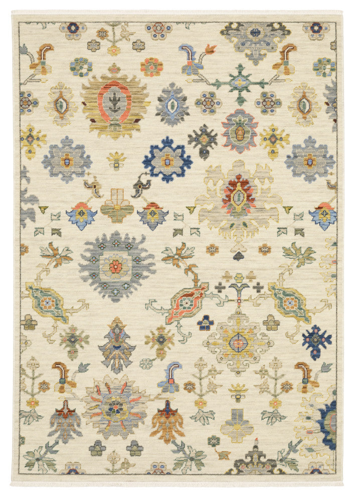 Leoness Floral Fun Indoor Area Rug, Ivory, 2' x 3'