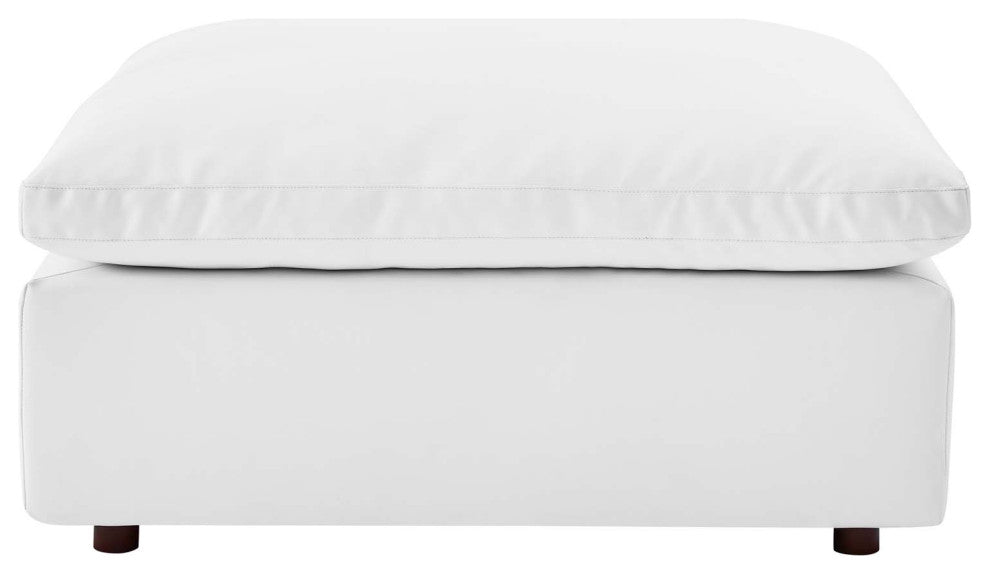 Commix Down Filled Overstuffed Vegan Leather 6-Piece Sectional Sofa - White