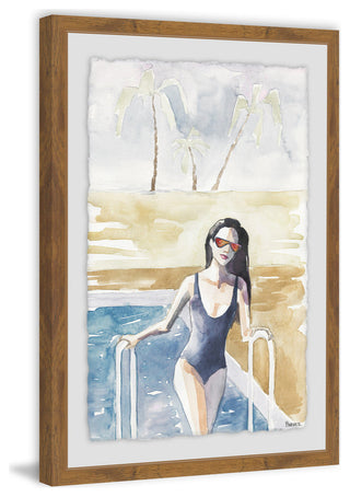 "Pool in Paradise" Framed Painting Print, 16"x24"