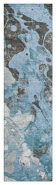 Machine Washable Indoor/Outdoor Chantille ACN1909 Blue 2'3" x 7'6" Runner Rug