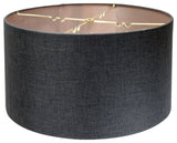 Granite Burlap Hardback Drum Lampshade 16"x16"x9", Granite Gray