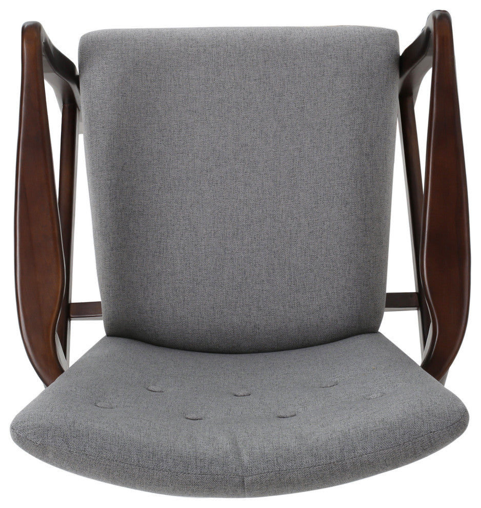 GDF Studio Suffolk French Style Fabric Arm Chairs, Gray, Set of 2