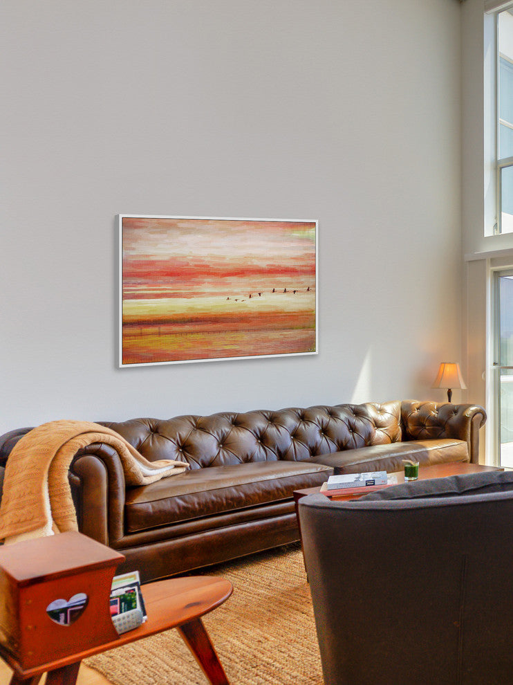 "Flying South" Floater Framed Painting Print on Canvas, 36"x24"