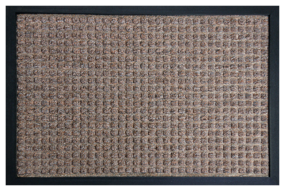 Rubber-Cal "Nottingham" Rubber Backed Carpet Mat - 3 x 5 feet - Brown