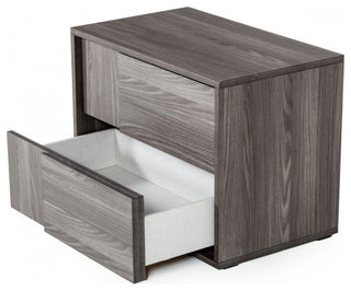 Nova Domus Asus Italian Modern Elm Grey Nightstand