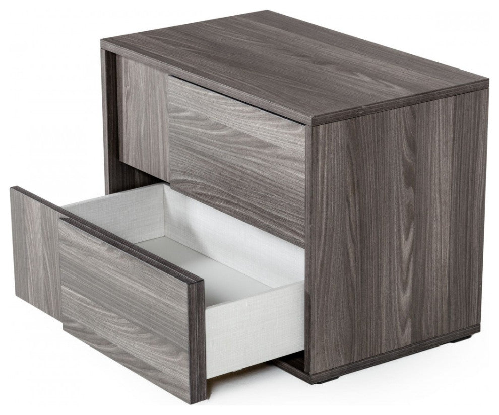 Nova Domus Asus Italian Modern Elm Grey Nightstand