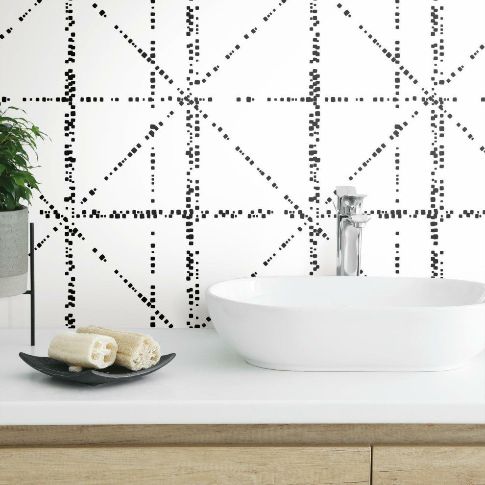 Diamond Grid Specks Peel and Stick Wallpaper