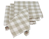 Gingham Check Napkins, 20"x20", Natural, Set of 4