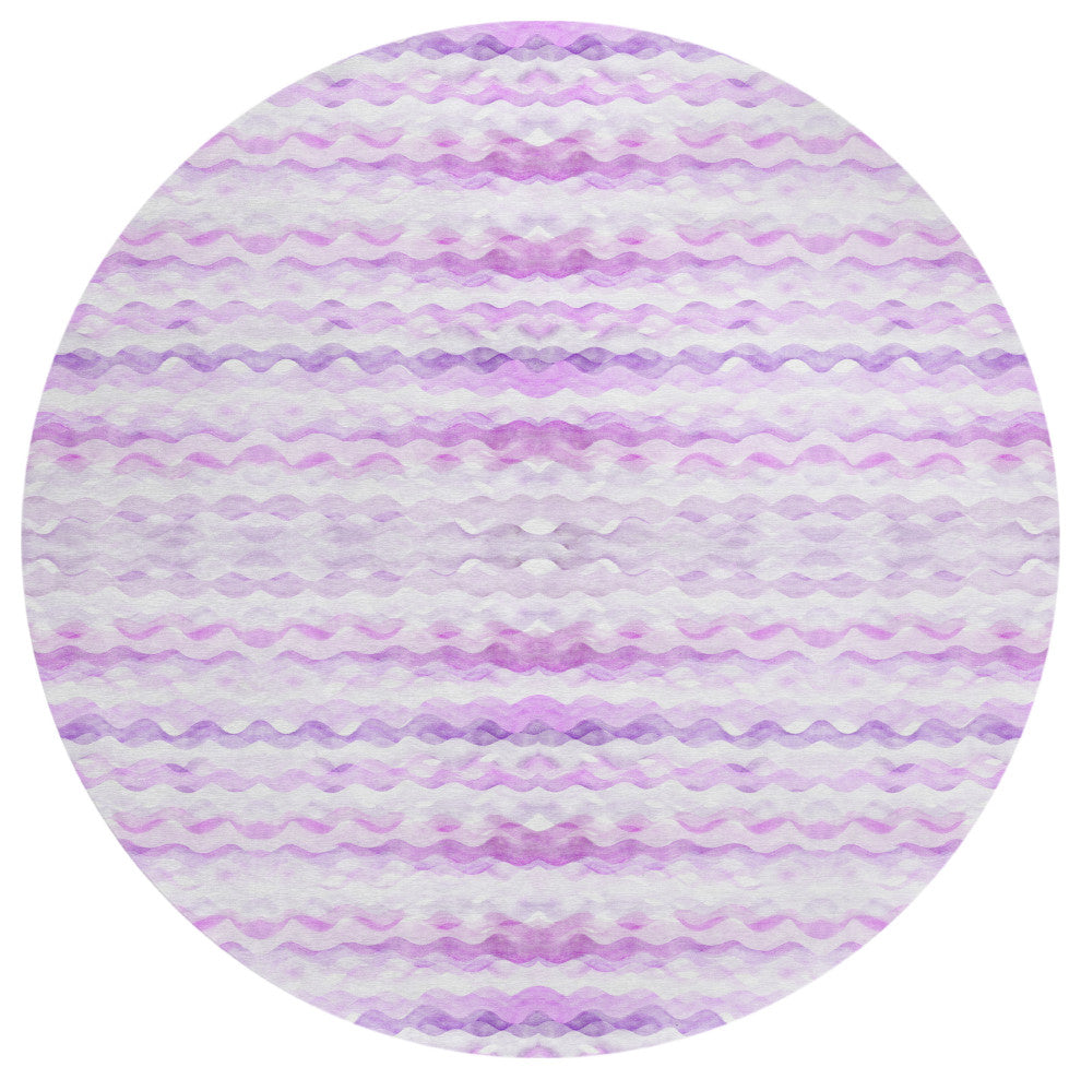 Dalyn Indoor/Outdoor Seabreeze SZ16 Violet Washable 8'x8' Round Rug
