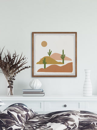 "Cactus Mounds" Framed Painting Print, 24x24