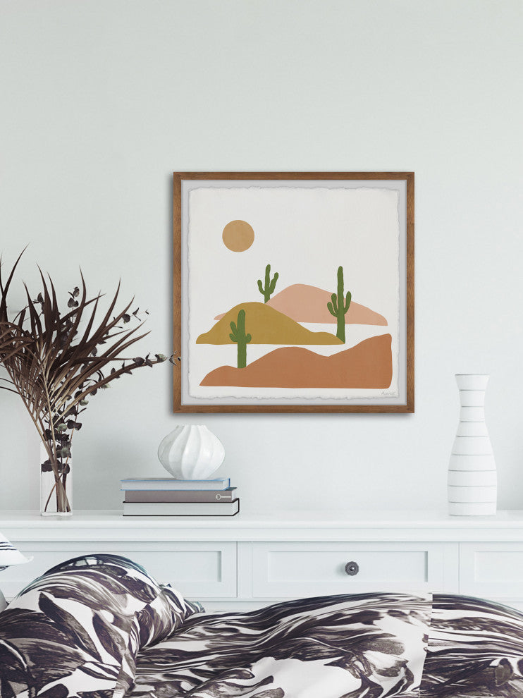 "Cactus Mounds" Framed Painting Print, 24x24