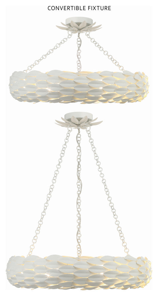 CRYSTORAMA Broche 6 Light Matte White Pendant