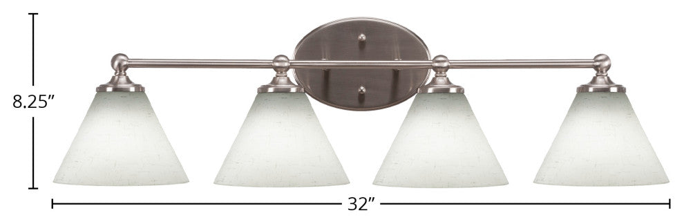 Capri 4-Light Bath Bar, Brushed Nickel/White Muslin