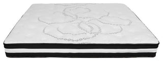 14" Metal Platform Bed Frame, 10" Pocket Spring Mattress & Memory Foam Topper, Black, Queen