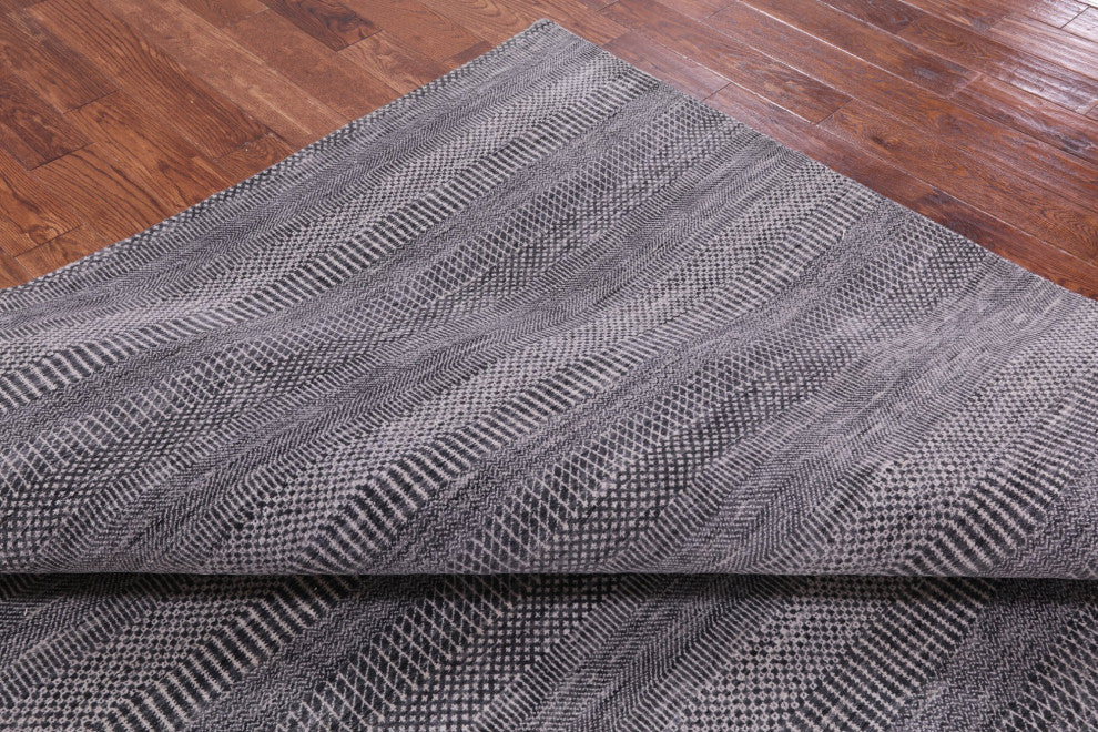 Hand Knotted Savannah Grass Wool and Silk Rug 8' 1" X 9' 8" Q12012