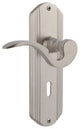 Deco Plate With Keyhole Manor Lever, Satin Nickel, Privacy, Non-Handed