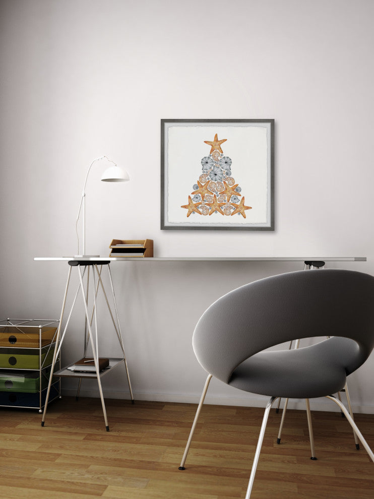 "Nautical Christmas Tree" Framed Painting Print, 24x24