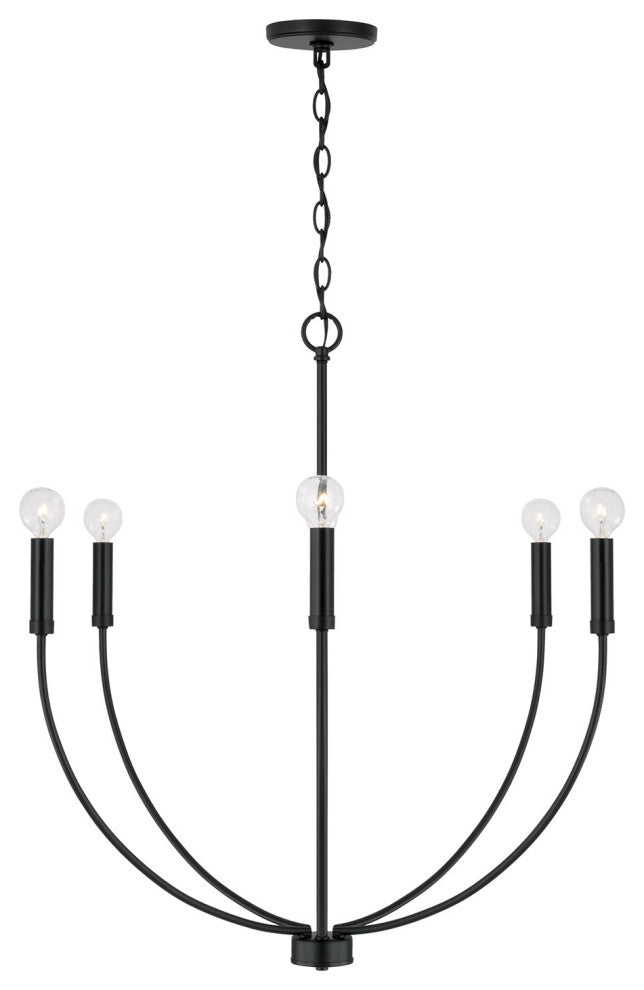 Capital Lighting 452161 Ansley 6 Light 30"W Taper Candle Style - Matte Black