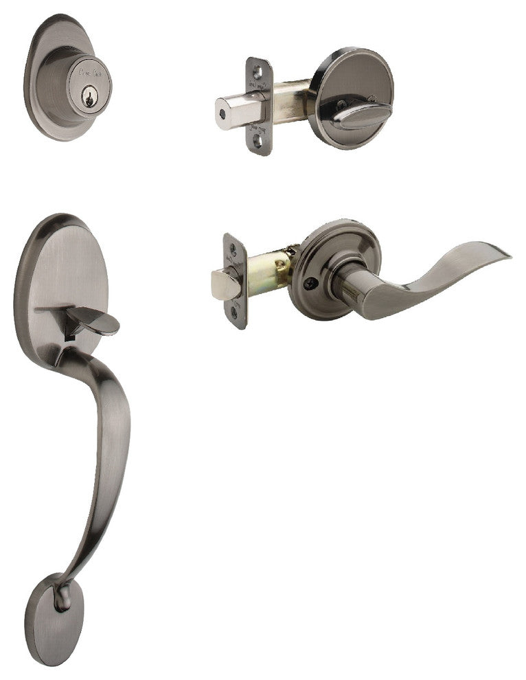 Active Handle Set, Waverlie Lever Interior Trim, Antique Nickel